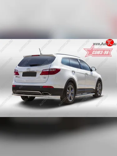 Защита заднего бампера Souz-96 (d60) Hyundai Grand Santa Fe  1 DM (2013-2016) дорестайлинг