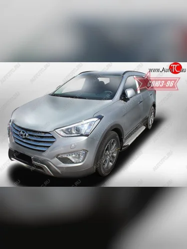 Пороги из алюминиевого профиля Souz-96 Hyundai Grand Santa Fe  1 DM (2013-2016) дорестайлинг