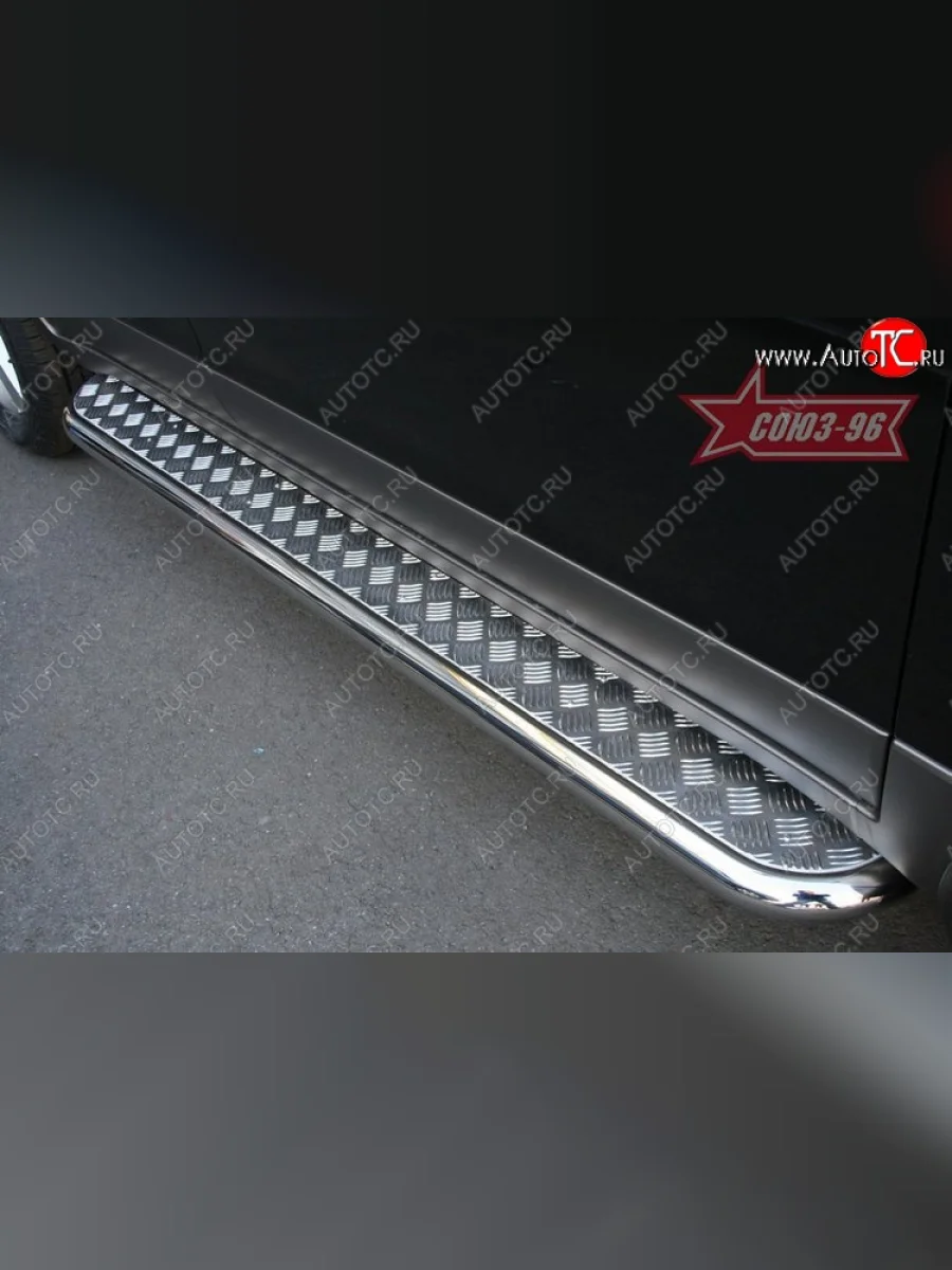 Защита порогов с листом Souz-96 (d60). Hyundai IX55 EN (2006-2013)  в Керчи Республика Крым