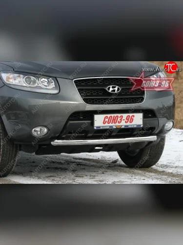 Защита переднего бампера одинарная Souz-96 (d60) Hyundai Santa Fe  CM (2006-2009) дорестайлинг