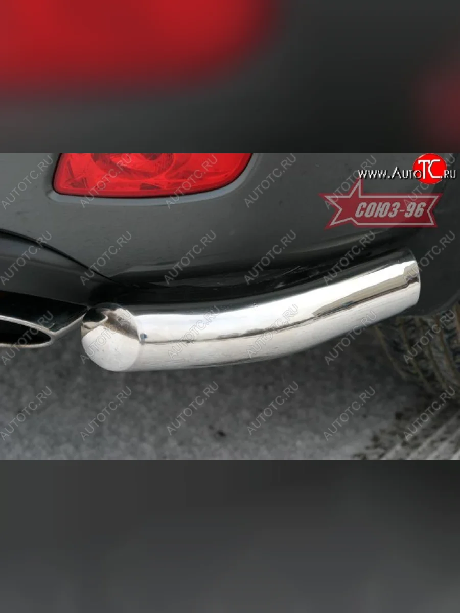 Защита заднего бампера из боковых уголков Souz-96 (d76)  Hyundai Santa Fe (2006-2009) CM  в Керчи Республика Крым