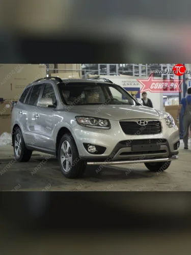 Защита переднего бампера одинарная Souz-96 (d60) Hyundai Santa Fe  CM (2009-2012) рестайлинг