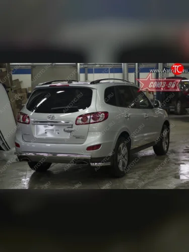 Защита заднего бампера рестайлинг Souz-96 (d60) Hyundai Santa Fe  CM (2009-2012) рестайлинг