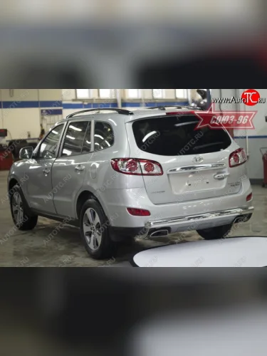 Защита заднего бампера Souz-96 (d76) Hyundai Santa Fe  CM (2009-2012) рестайлинг