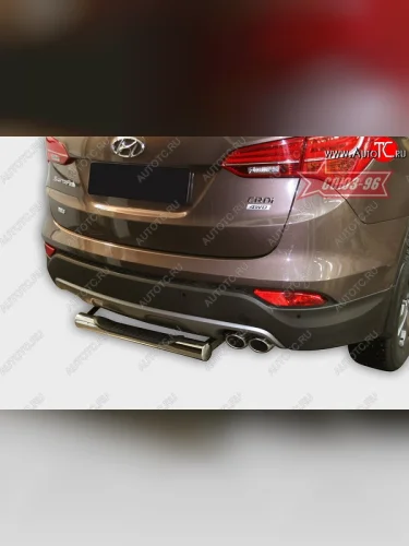 Защита заднего бампера с проступью Souz-96 (d76) Hyundai Santa Fe DM дорестайлинг (2012-2016)