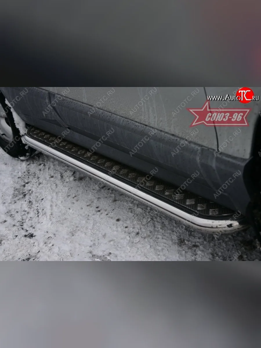 Защита порогов с листом Souz-96 (d60). Hyundai Santa Fe SM (2000-2012)  в Перми Пермском крае