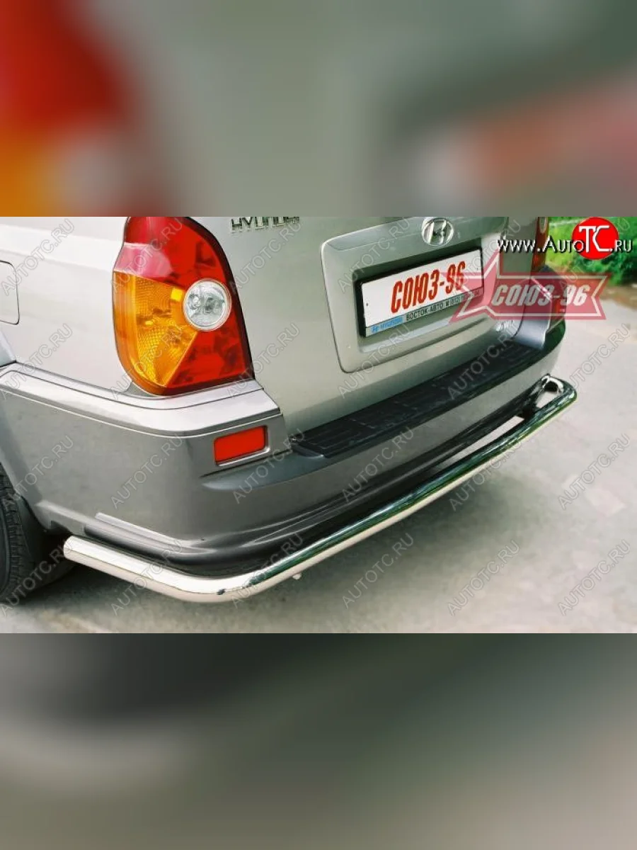 Защита заднего бампера Souz-96 (d60) Hyundai Terracan HP дорестайлинг (2001-2004)  в Перми Пермском крае