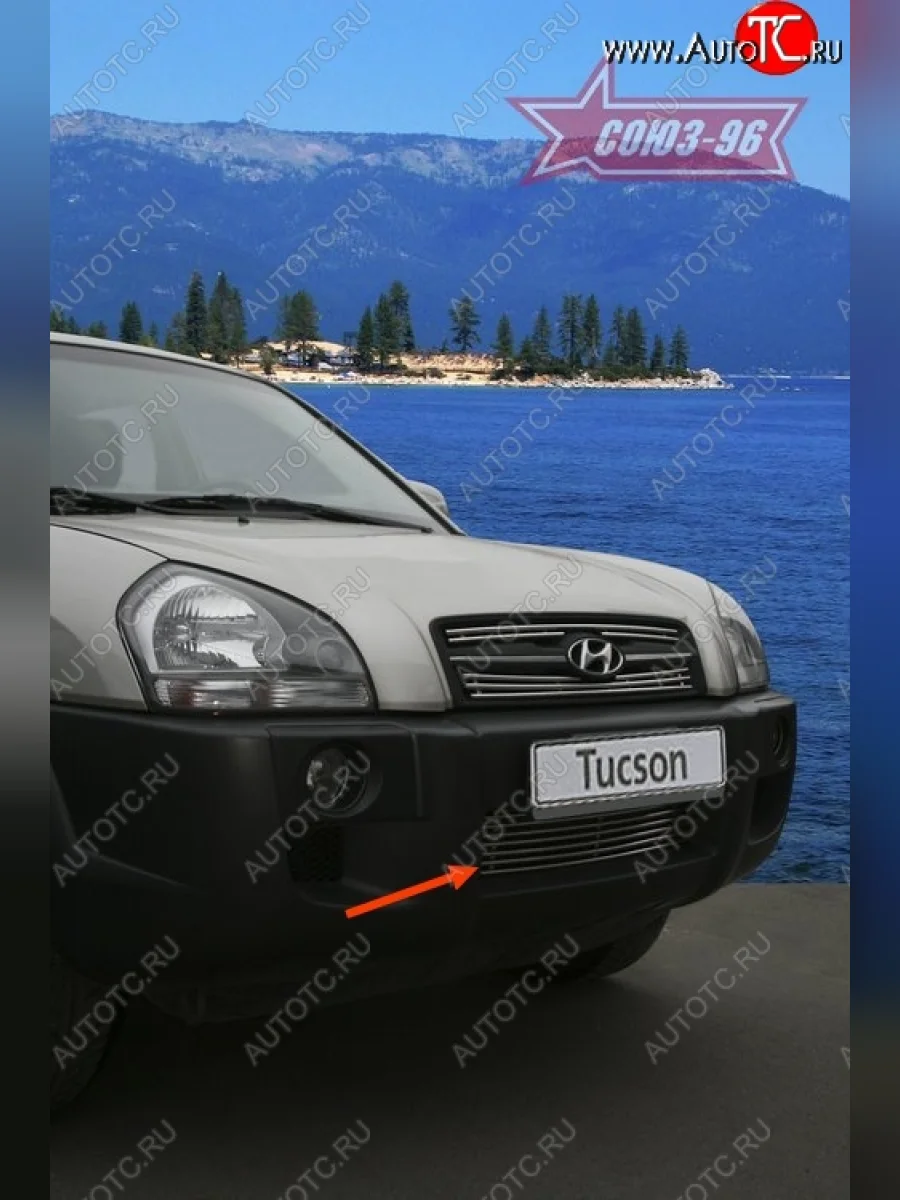 Декоративный элемент воздухозаборника Souz-96 (d10)  Hyundai Tucson (2004-2010) JM  в Самаре Самарской области