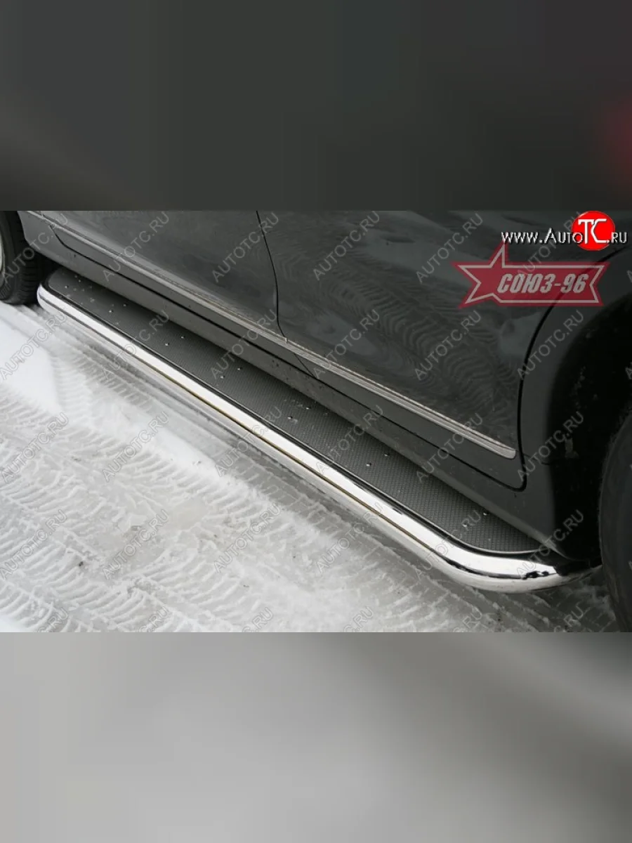 Защита порогов с листом Souz-96 (d60).  INFINITI EX35 (2007-2013) J50  в Самаре Самарской области