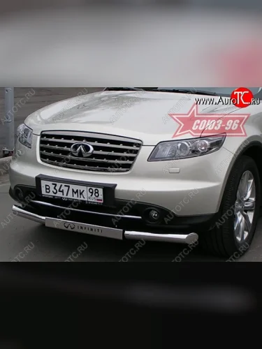 Защита переднего бампера одинарная (Европа) Souz-96 (d76) INFINITI FX35  S50 - FX45  S50