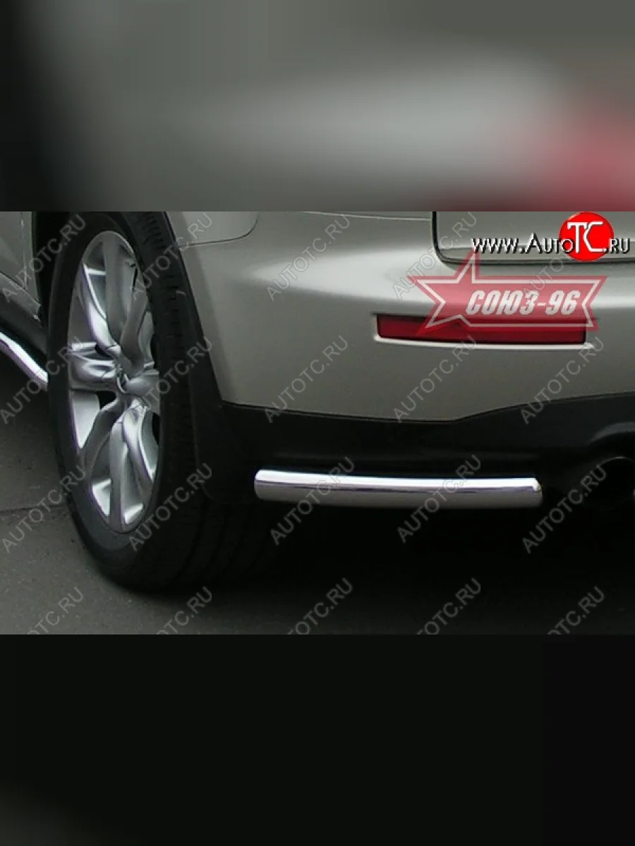 Защита заднего бампера из боковых уголков Souz-96 (d60) INFINITI FX35 S51 дорестайлинг (2008-2011)  в Самаре Самарской области