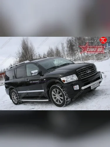 Защита переднего бампера одинарная Souz-96 (d76) INFINITI QX56 JA60 рестайлинг (2007-2010)