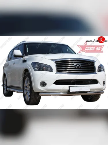 Защита переднего бампера одинарная Souz-96 (d76) INFINITI QX56  Z62 (2010-2013)