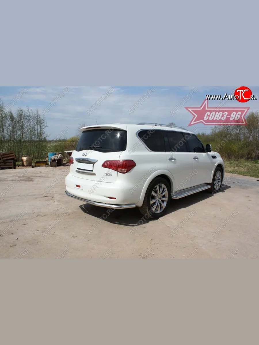 Защита заднего бампера Souz-96 (d60) INFINITI QX56 Z62 (2010-2013)  в Керчи Республика Крым