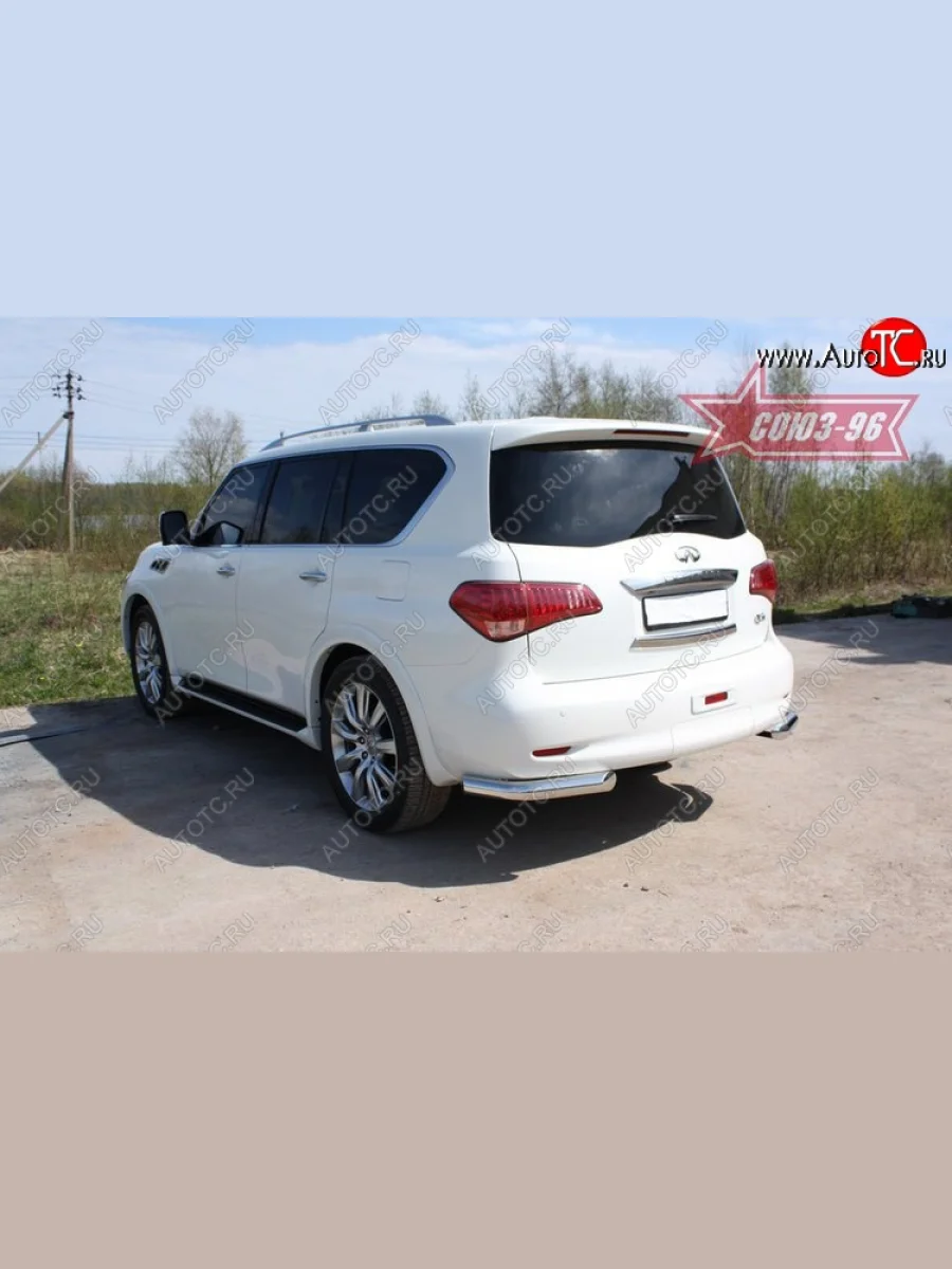 Защита заднего бампера Souz-96 (d60) INFINITI QX56 Z62 (2010-2013)  в Перми Пермском крае