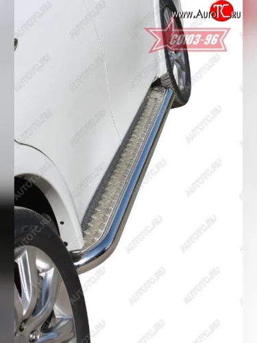 Защита порогов с листом Souz-96 (d76). INFINITI QX56  Z62 (2010-2013)