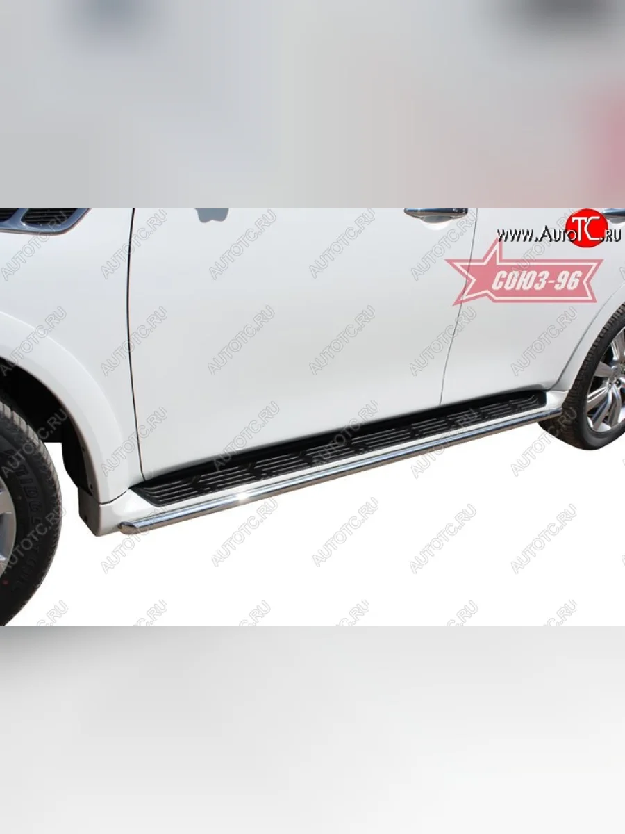 Защита штатных порогов Souz-96 (d42) INFINITI QX56 Z62 (2010-2013)  в Керчи Республика Крым