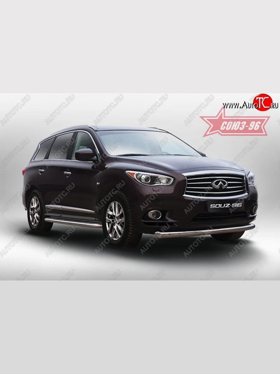 Защита переднего бампера Souz-96 (d76) INFINITI QX60 L50 дорестайлинг (2013-2016)  в Керчи Республика Крым