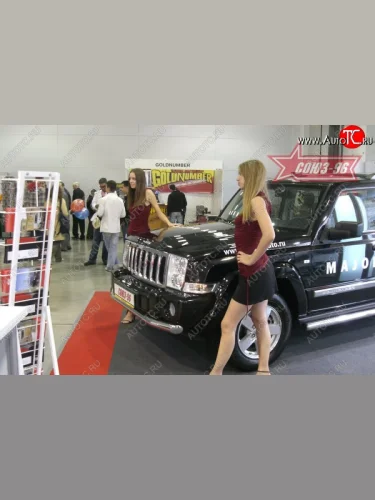 Защита переднего бампера одинарная Souz-96 (d76). Jeep Commander (2006-2010)