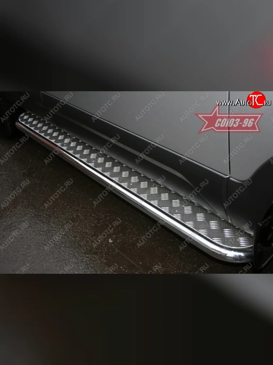 Защита порогов с листом Souz-96 (d60). KIA Mohave HM дорестайлинг (2008-2017)  в Самаре Самарской области