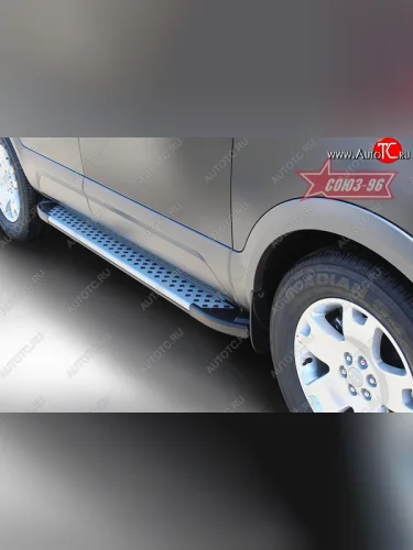 Пороги из алюминиевого профиля Souz-96 KIA Mohave HM рестайлинг (2017-2020)