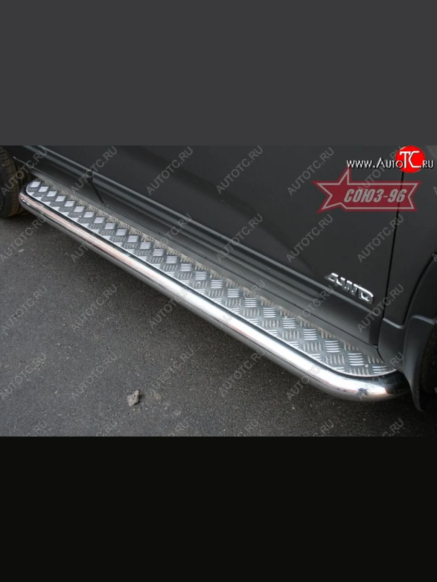 Защита порогов с листом Souz-96 (d60).  KIA Sorento (2012-2015) XM  в Самаре Самарской области