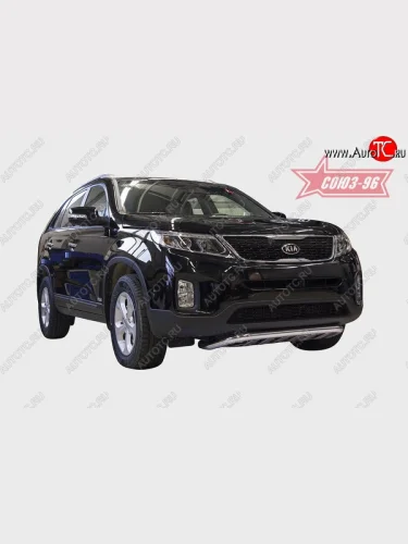 Защита переднего бампера одинарная с профилем Souz-96 (d60) KIA Sorento XM рестайлинг (2012-2015)