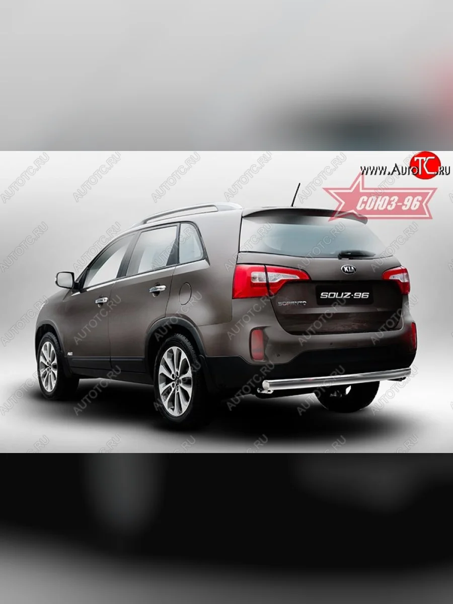 Защита заднего бампера из овальной трубы Souz-96 (в 75х42) KIA Sorento XM рестайлинг (2012-2015)  с доставкой в г. Керчь
