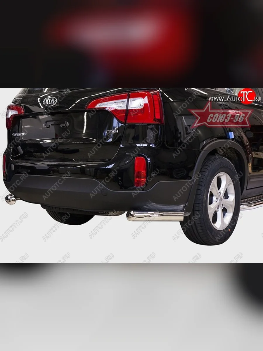 Защита заднего бампера из боковых уголков Souz-96 (d76) KIA Sorento XM рестайлинг (2012-2015)  в Керчи Республика Крым