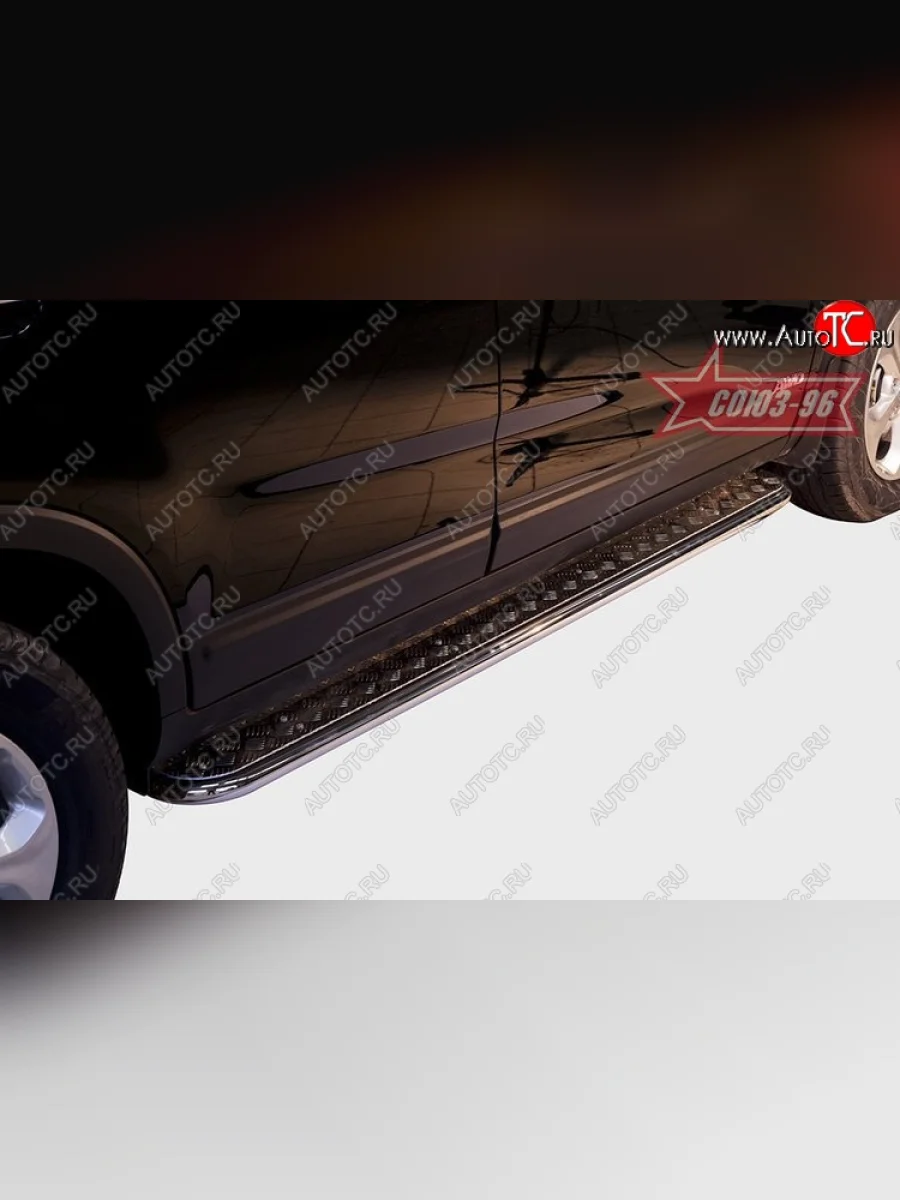 Защита порогов с листом Souz-96 (d42).  KIA Sorento (2012-2015) XM  в Самаре Самарской области