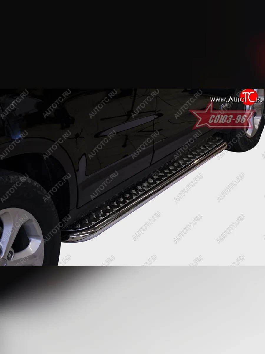 Защита порогов с листом Souz-96 (d60). KIA Sorento XM рестайлинг (2012-2015)  в Керчи Республика Крым