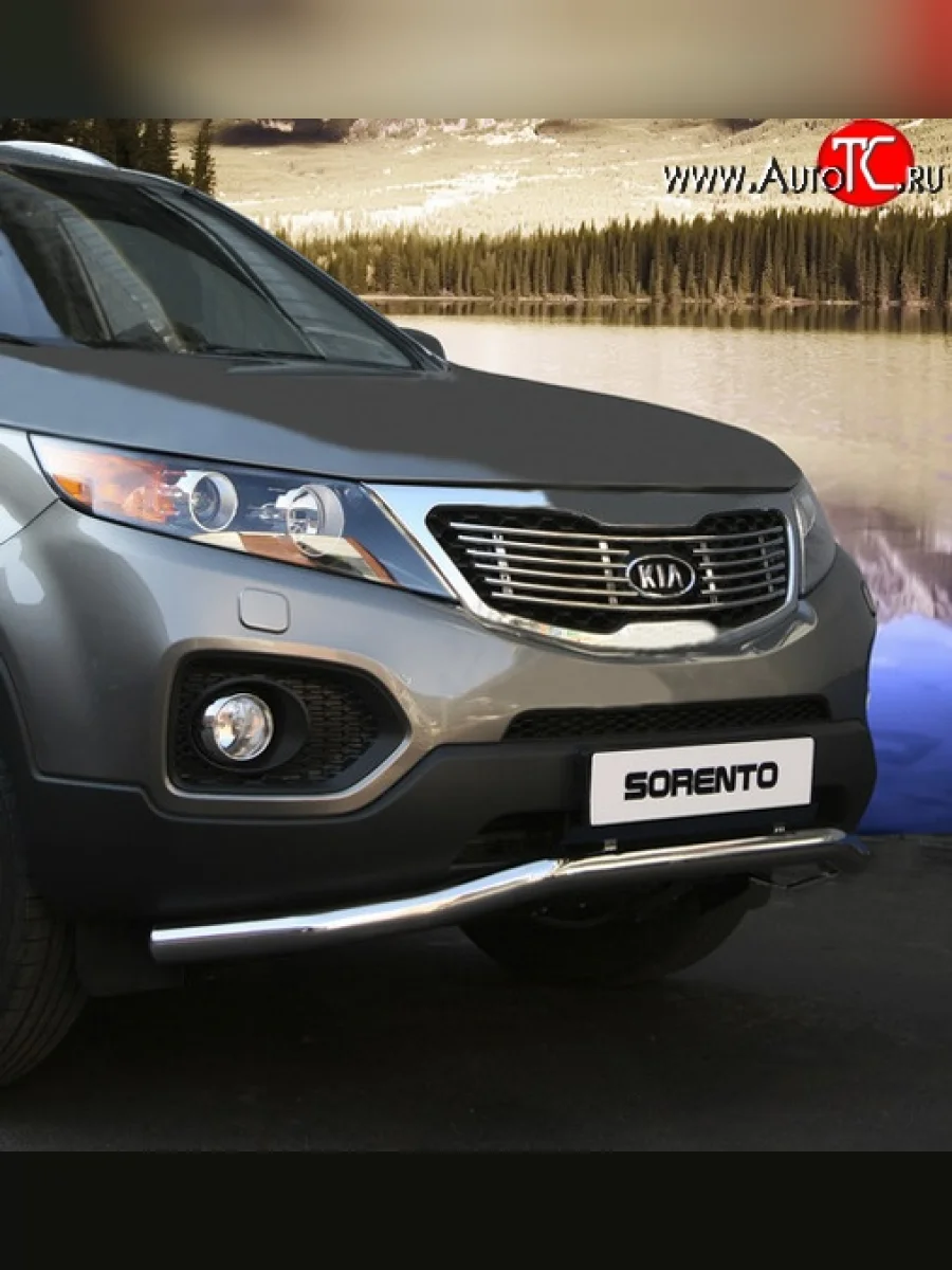 Декоративная вставка решетки радиатора Novline (d16 мм) (рестайлинг) KIA Sorento XM дорестайлинг (2009-2012)  в Керчи Республика Крым