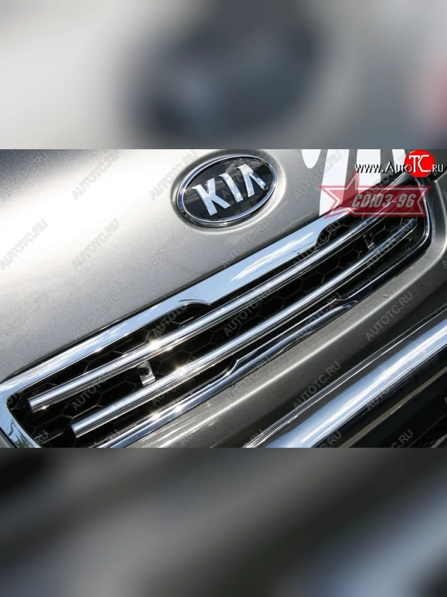 Декоративный элемент решетки радиатора Souz-96 (d16) KIA Soul AM дорестайлинг (2008-2011)  в Самаре Самарской области