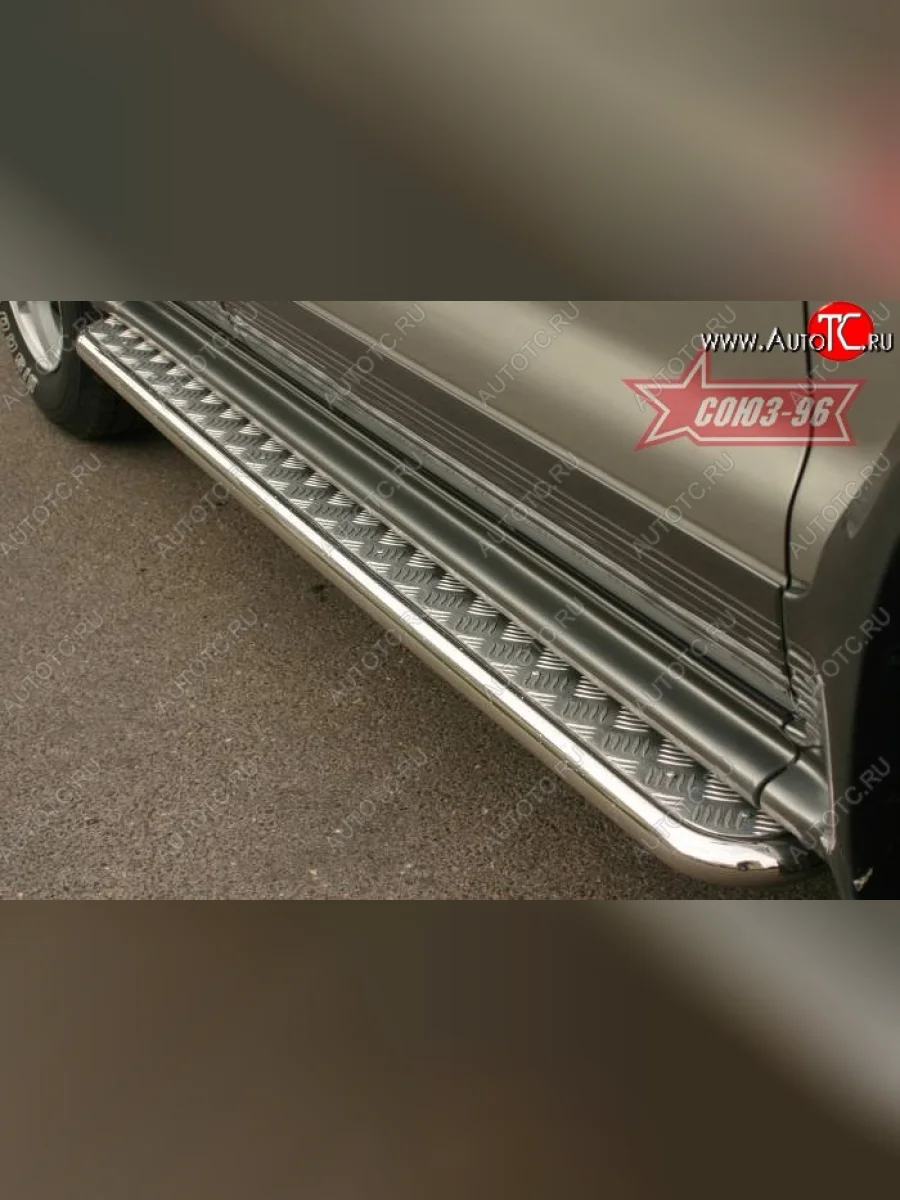 Защита порогов с листом Souz-96 (d42).  KIA Sportage (1993-2006) 1 JA  в Керчи Республика Крым