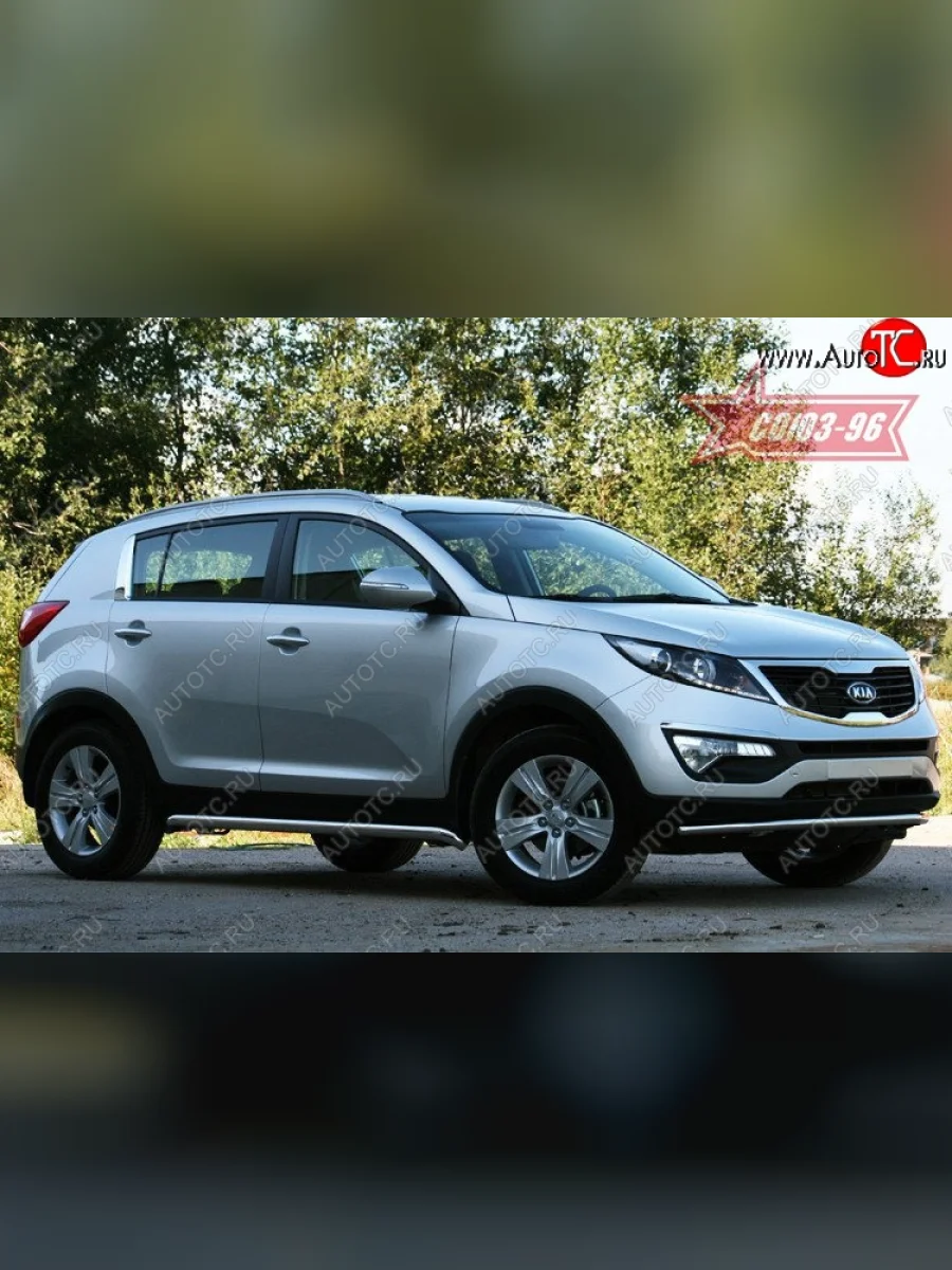 Защита переднего бампера одинарная Souz-96 (d42).  KIA Sportage (2010-2014) 3 SL  в Самаре Самарской области
