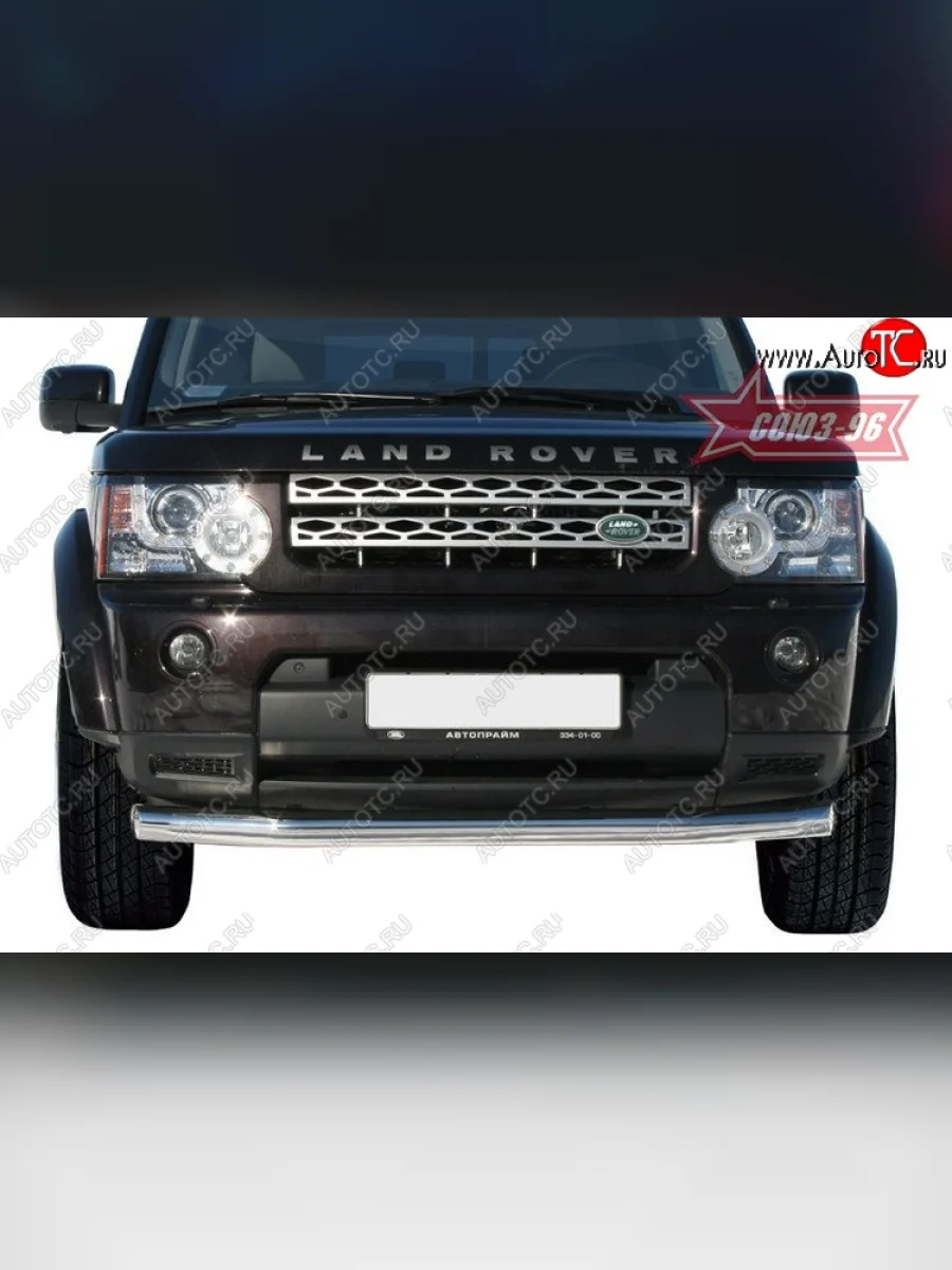 Защита переднего бампера одинарная Souz-96 (d76) Land Rover Discovery 4 L319 (2009-2016)  в Керчи Республика Крым