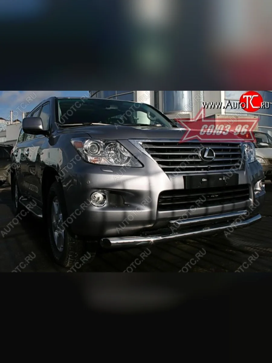 Защита переднего бампера двойная Souz-96 (d76/60)  Lexus LX570 (2007-2012) J200  в Керчи Республика Крым