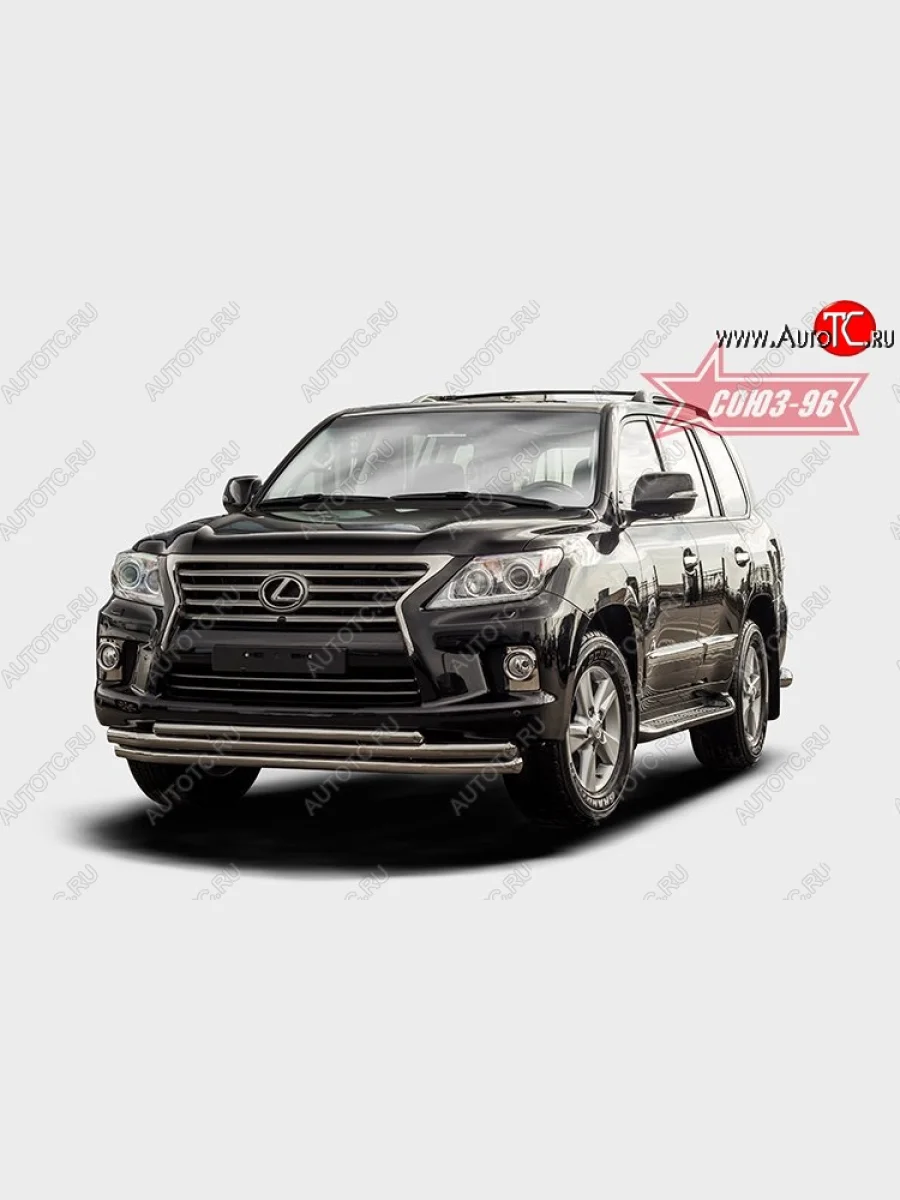 Защита переднего бампера тройная Souz-96 (d60/60/42). Lexus LX570 J200 1-ый рестайлинг (2012-2015)  с доставкой в г. Керчь