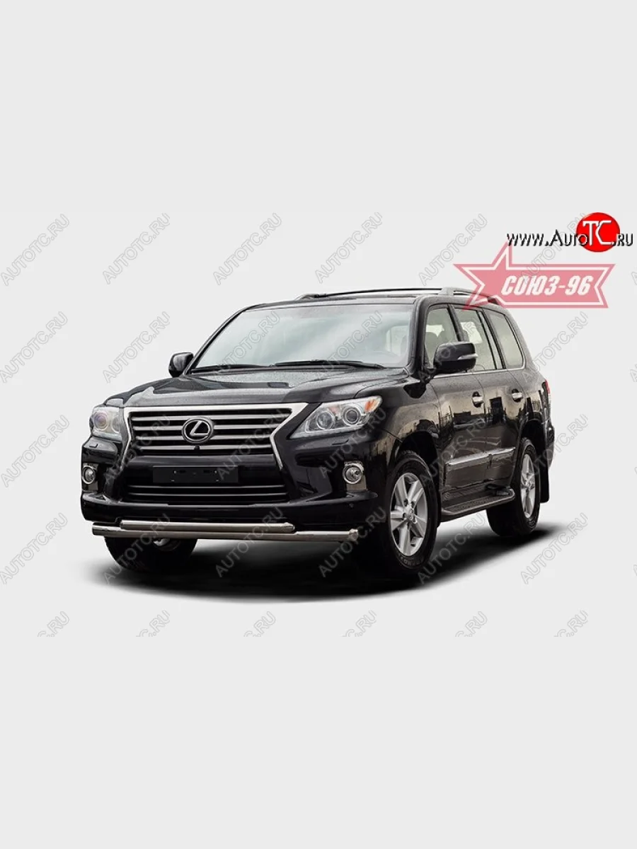 Защита переднего бампера двойная Souz-96 (d76/60) Lexus LX570 J200 1-ый рестайлинг (2012-2015)  с доставкой в г. Керчь
