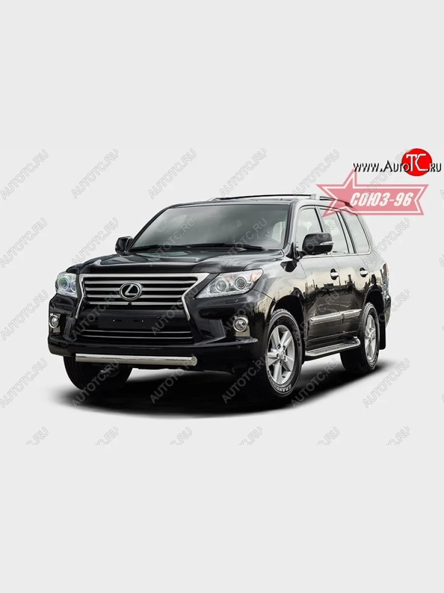 Защита переднего бампера одинарная из овальной трубы Souz-96 (d75х42). Lexus LX570 J200 1-ый рестайлинг (2012-2015)  с доставкой в г. Пермь
