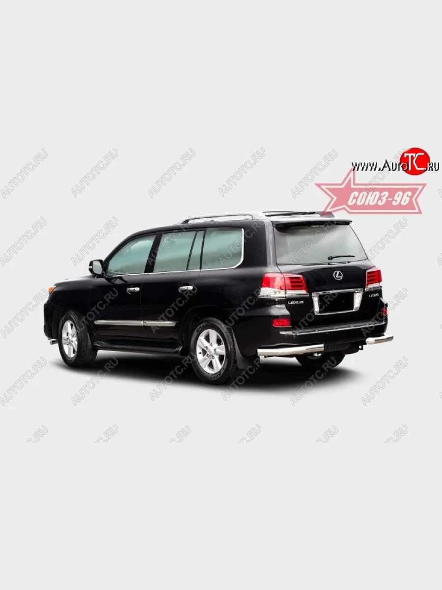 Защита заднего бампера из боковых уголков (d76) Souz-96 Lexus LX570 J200 1-ый рестайлинг (2012-2015)  с доставкой в г. Керчь