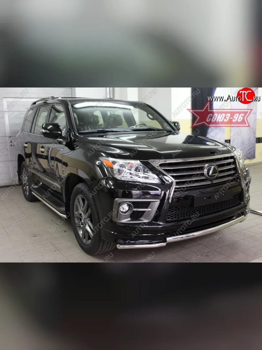 Защита переднего бампера двойная Sport Souz-96 (d60/60). Lexus LX570 J200 1-ый рестайлинг (2012-2015)  в Перми Пермском крае