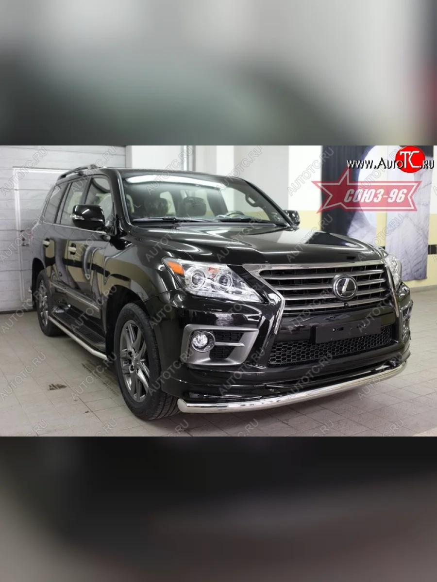Защита переднего бампера одинарная Souz-96 (d76) Lexus LX570 J200 1-ый рестайлинг (2012-2015)  с доставкой в г. Керчь