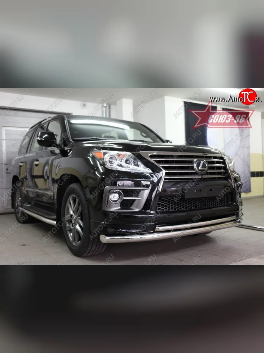 Защита переднего бампера двойная Sport Souz-96 (d76/42) Lexus LX570 J200 1-ый рестайлинг (2012-2015)  в Перми Пермском крае