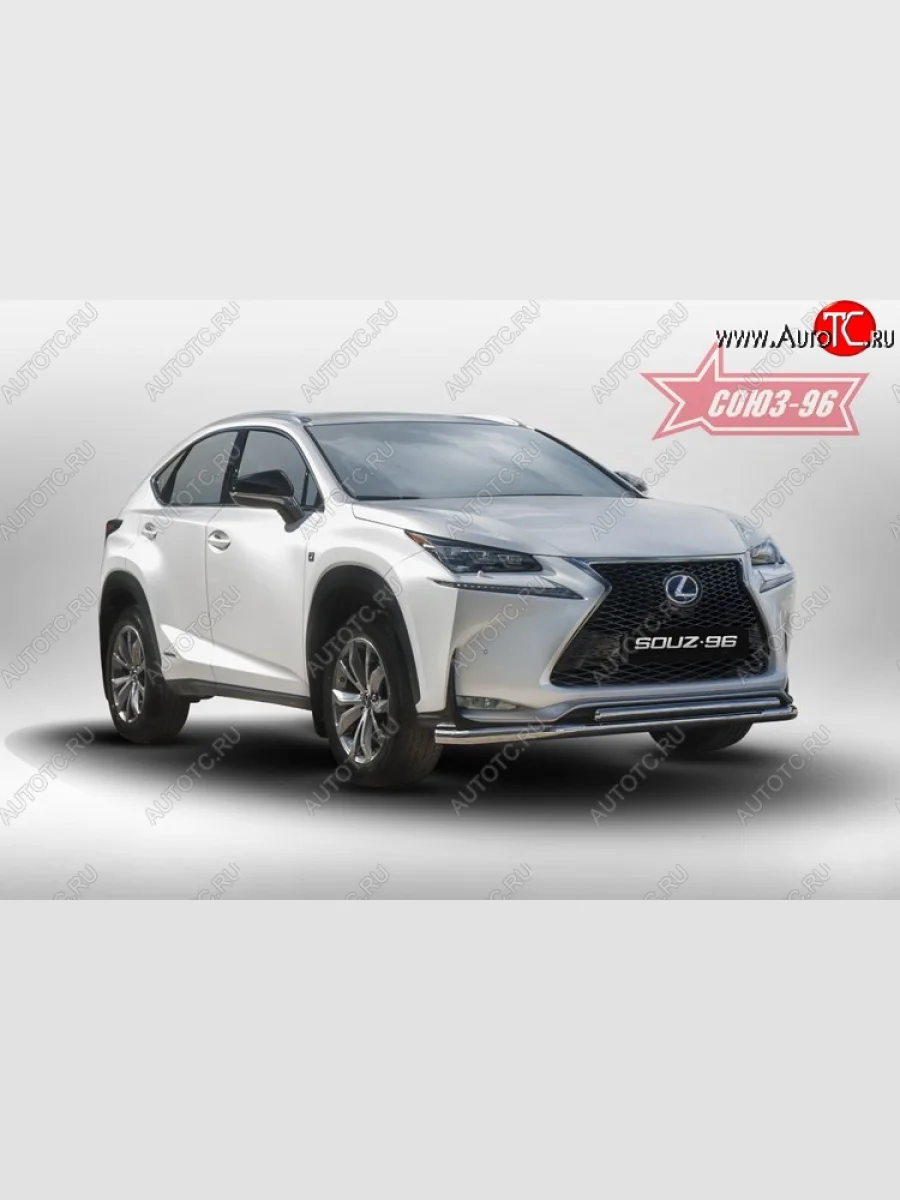 Защита переднего бампера одинарная F-Sport Souz-96 (d60/42). Lexus NX300h Z10 дорестайлинг (2014-2017)  в Самаре Самарской области