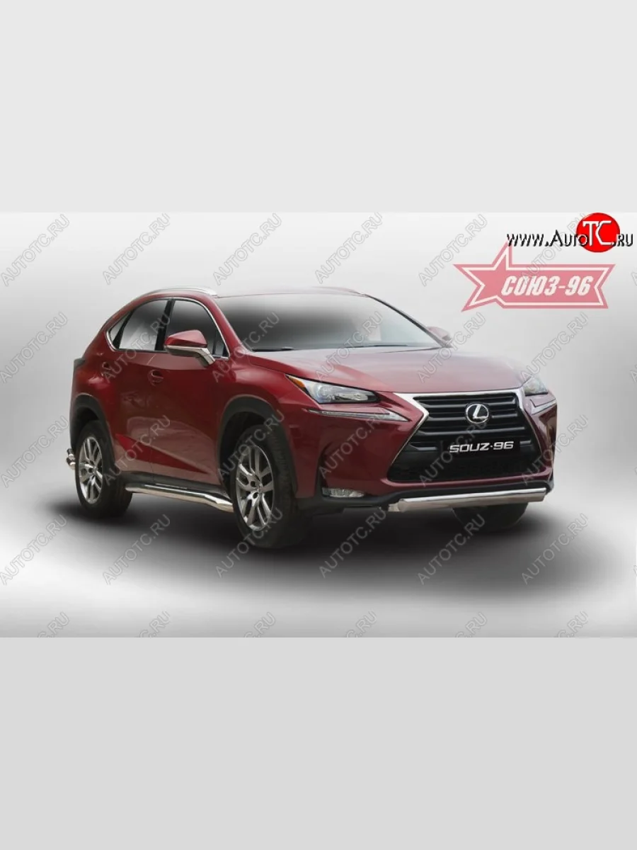 Защита переднего бампера из овальной трубы (d75х42) Souz-96 Lexus NX200 Z10 дорестайлинг (2014-2017)  в Перми Пермском крае