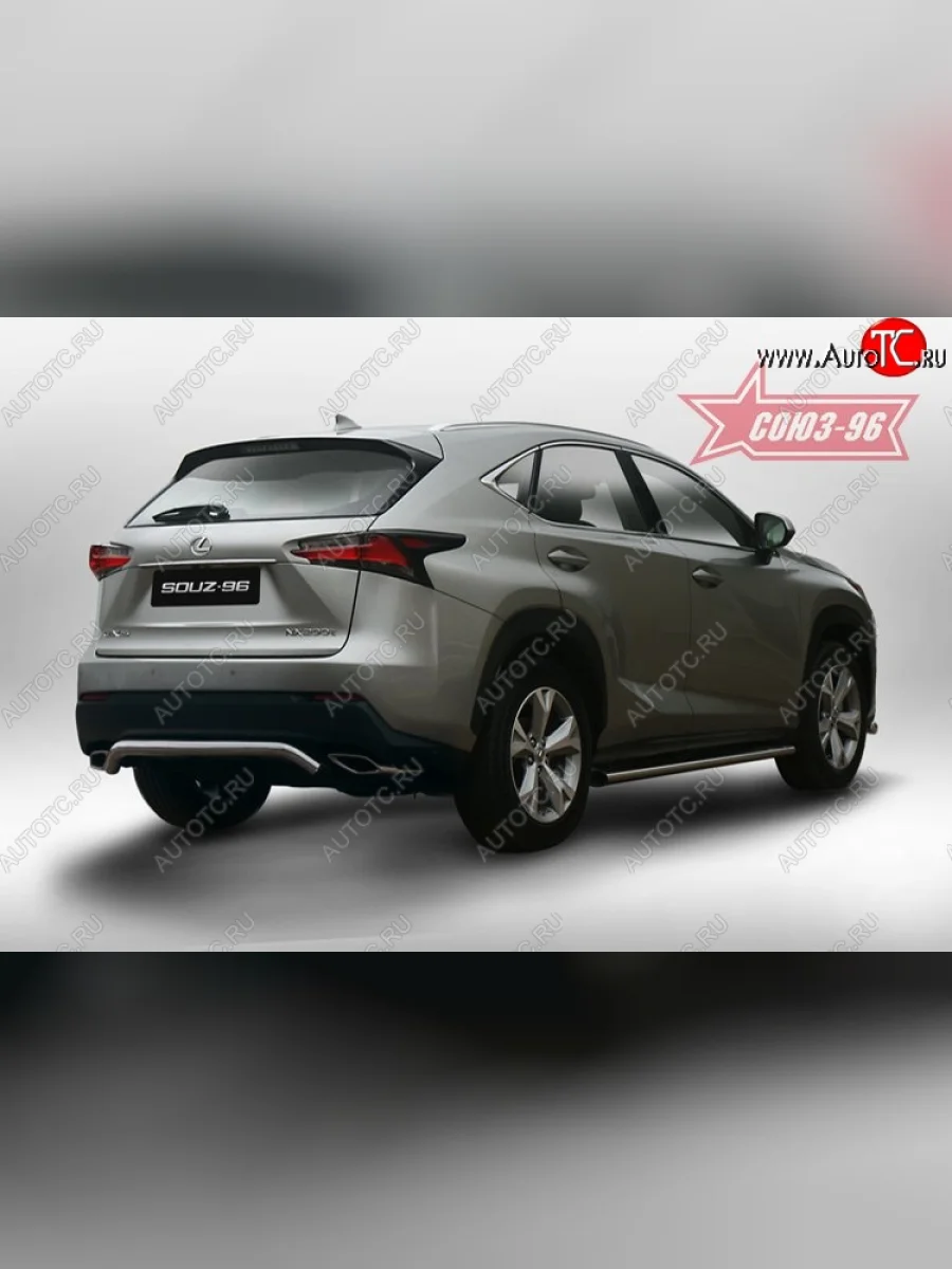 Защита заднего бампера (F-Sport) Souz-96 (d60) Lexus NX200 Z10 дорестайлинг (2014-2017)  с доставкой в г. Керчь