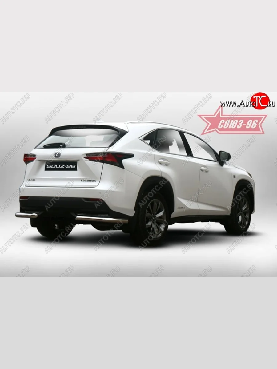 Защита заднего бампера из двух боковых уголков (d60) Souz-96 Lexus NX300h Z10 дорестайлинг (2014-2017)  в Перми Пермском крае