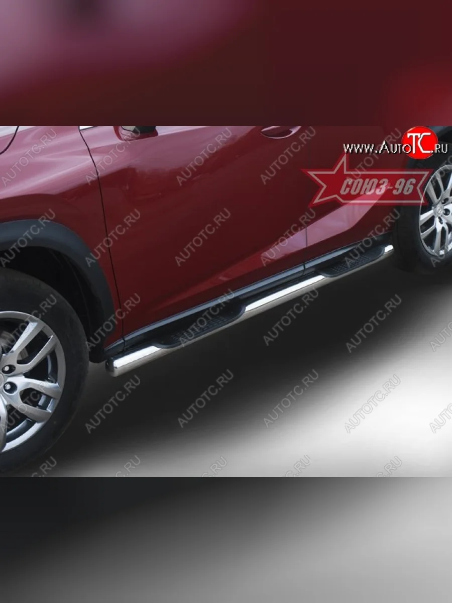 Защита порогов с проступью Souz-96 (d76) Lexus NX200 Z10 дорестайлинг (2014-2017)  с доставкой в г. Керчь