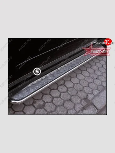 Защита порогов с листом Souz-96 (d42). Lexus RX400H XU30 рестайлинг (2005-2009)